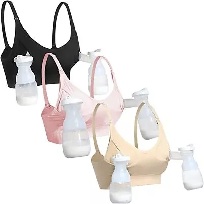 Hands Free Pumping Nursing Bra Adjustable Breastfeeding Bra Holding Breast XL • $15.99