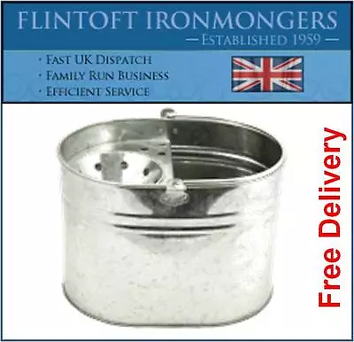 Galvanised Metal Mop Bucket Strong Large Capacity Cleaning • £14.95