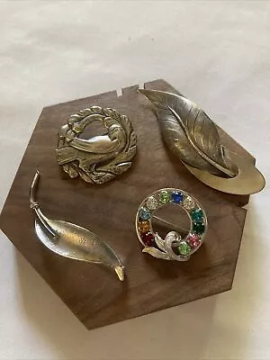 4 Piece Lot Of  Vintage Sterling Silver Brooches WELLS BEAU CORO & VAN DELL • $0.99