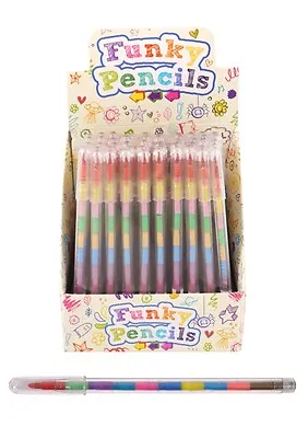 Children Kidz Swap Swop Point Crayons Stacker Pencils Party Loot Bag Fillers UK • £1.49