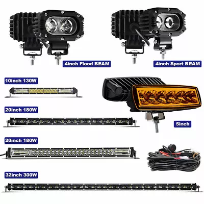 4'' 5'' 10'' 20'' 32  Inch Slim LED Light Bar SPOT FLOOD Offroad 4WD ATV White • $80.31