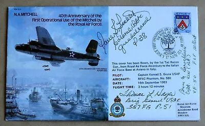 Mitchell B25 Bomber 1983 Raf Cover Signed Us Vetertans Hayes Bechtel Barackman • £19.95