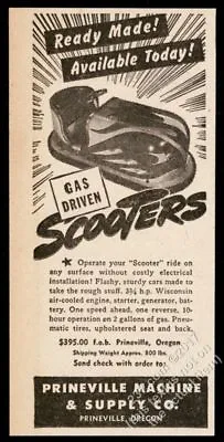 1946 Prineville Gas-driven Scooter Amusement Park Bumper Car Photo Print Ad • $29.97