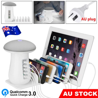 $24.16 • Buy 5-Ports USB Charging Station Multi-Device Charger Hub Dock For Phone IPad Tablet