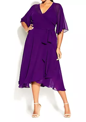 $54.95 • Buy NEW City Chic Ladies Sexy Petunia Enthral Me Midi Dress Plus Size XL 22 #H82