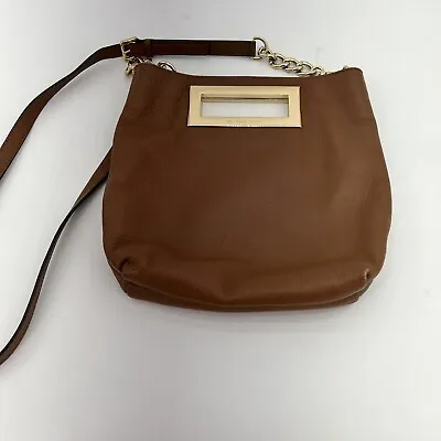 Michael Kors Leather Handbag Clutch Or Crossbody Tan Camel Brown • $39.97