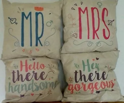 Mr & Mrshello There Handsomehey There Gorgeous 17 X17  Cushion Covers • £2.99