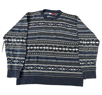 Vintage Tommy Hilfiger Sweater Men’s Large Nordic Fair Isle Knit Coogi Cosby Y2K • $24.99