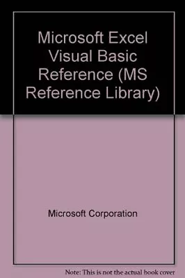 Microsoft Excel: Visual Basic For Applications Reference (MS Ref • $20.65