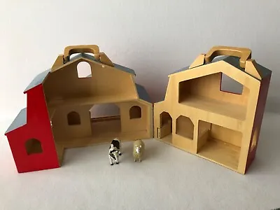 Melissa & Doug Wood Fold & Go Barn #784 With 2 Animals For Ages 3 And Up • $34.89