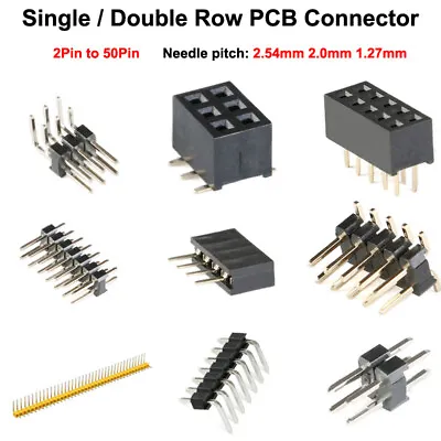 2Pin To 50Pin Male / Female Pin Header Socket Single / Double Row PCB Connector • $2.99