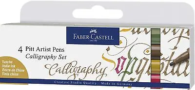 Faber-Castell PITT Artist Pen Set Calligraphy Colours 4pk • £6.59