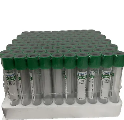 Lithium Heparin Blood Collection Tubes- Vacuum Blood Tubes 8mL- Sterile-13x100mm • $13.99