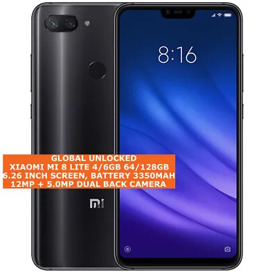 XIAOMI MI 8 LITE 4/6gb 64/128gb Octa-Core 12mp Dual Sim Cards Android Smartphone • £233.81