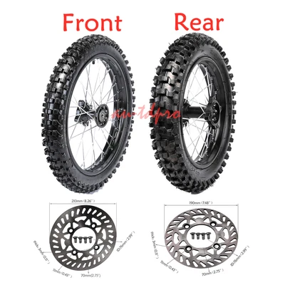 $239.42 • Buy Front 70/100-17+Rear 90/100-14 Wheel Tire Rim Dirt Bike YZ85 CR85 Apollo Taotao 