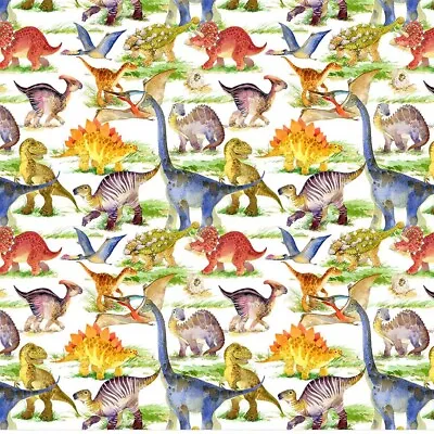 Lost World Dinosaurs Fabric 140cm Wide Crafty Cottons Printed Kids Craft Fabric • £3.99
