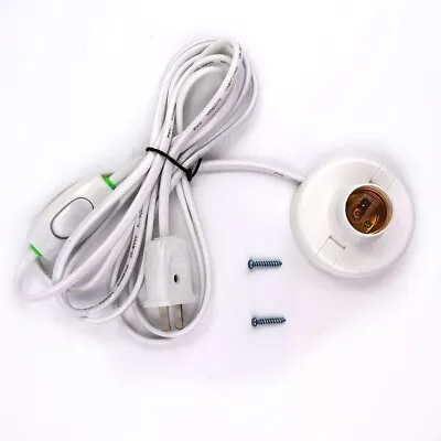 1 Pcs White Hanging Light Cord E27 Light Bulb Socket To 2 Prong With On Off • $18.01