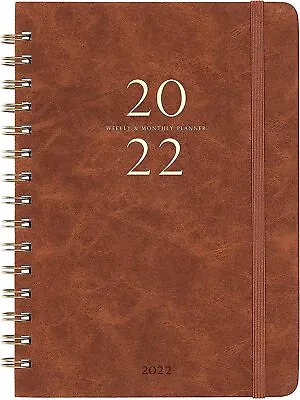 £3.99 • Buy 2x 2022 A5 Diary Weekly Monthly Calendar Faux Brown Leather Notes Student Office