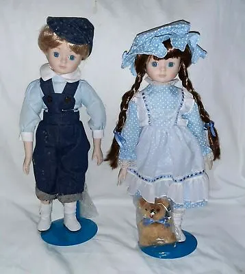 MYD Marian Yu Design Pair Porcelain Dolls Brother Sister Twins 16  • $42.99