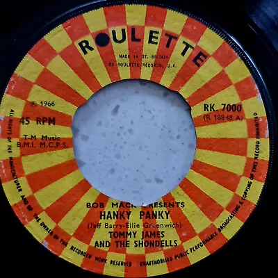 £8 • Buy Tommy James & The Shondells - Hanky Panky / Thunderbolt - Rare Garage Rock 7 