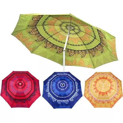 1.9M Garden Parasol Mandala Umbrella Tilt Outdoor Sun Shade Canopy Outdoor Patio • £12.95