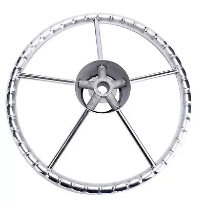 Boat Marine 13-1/2 Inch 5 Spoke Stainless Steel Steering Wheel Amarine-made • $44.99