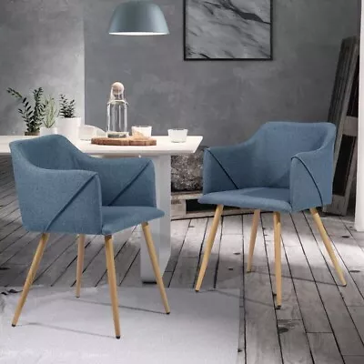 Aldridge Polyester Blend Upholstered Armchair In Blue (Set Of 2) Rrp 129 • £65