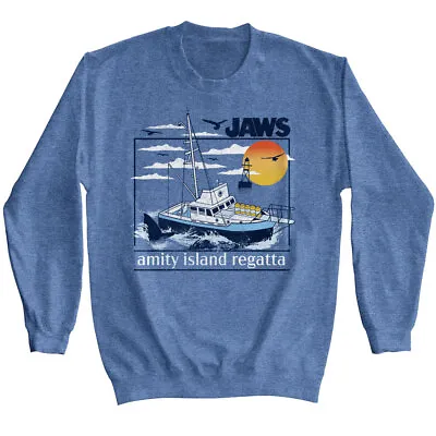 Jaws 70's Thriller Movie Amity Island Orca Boat Regatta Men's Sweat T Shirt • $75.09