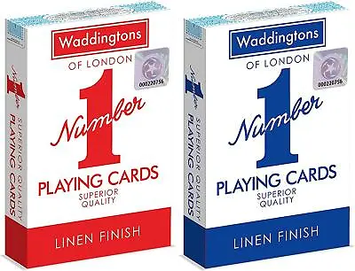£2.95 • Buy Waddingtons Original No.1 Playing Cards | TWIN PACK | Red & Blue Packs 