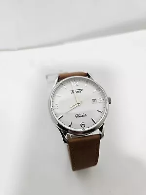 Tissot Heritage Visodate Silver Brown Leather Men's Watch T118.410.A • $199