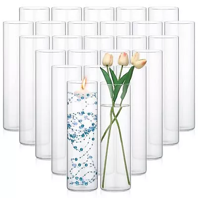 Irenare 24 Pcs Glass Cylinder Vases Bulk Hurricane Candle Holder Floating Can... • $69.99