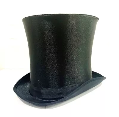 Black Bell Hat Top Hat Vampire Victorian Fancy Dress Costume Halloween Tall Hat • £19.99