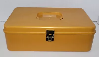 Vintage Wilson Wilhold Plastic Sewing Box Thread Bobbin Organizer Harvest Gold  • $31.45