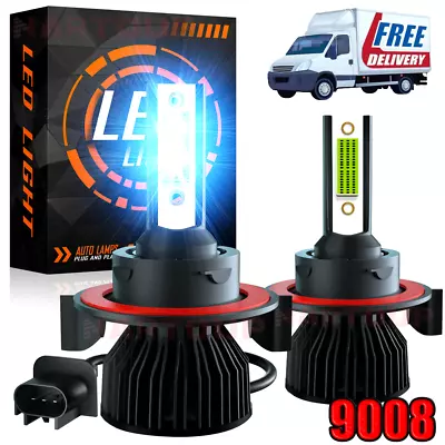 2X H13 9008 LED Headlight Super Bright Bulbs Kit 50000LM Blue Hi-Lo Beam 8000K • $19.49