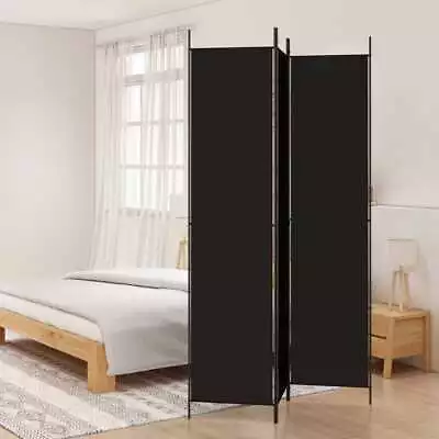 3-Panel Room Divider Folding Privacy Screen Stand Black 150x220cm Fabric • $57.04