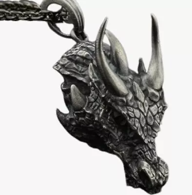 Dragon Necklace For Men Nordic Viking Dragon Head Pendant Necklace Fierce Drago • $9.99