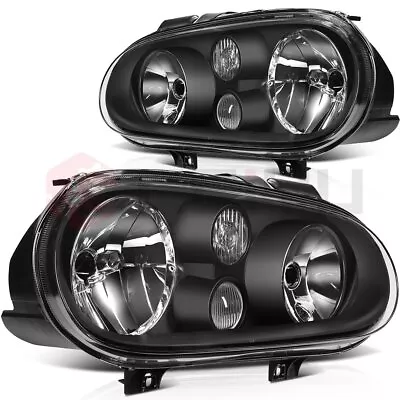 $75.99 • Buy Black For 1999-2006 Volkswagen VW Golf 99-02 Cabrio Headlights Assembly Replace