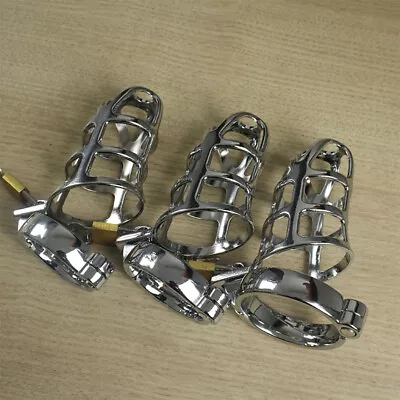 Male Chastity Penis Cage Stainless Steel CBT Slave BDSM Bondage Lockable Device • £6.98