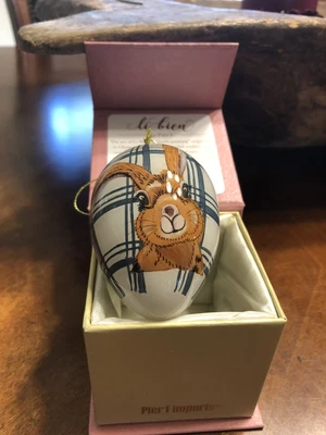 $10.99 • Buy Easter Egg Glass Ornament Li Bien Pier 1 Inside Painted Easter Egg Decor New