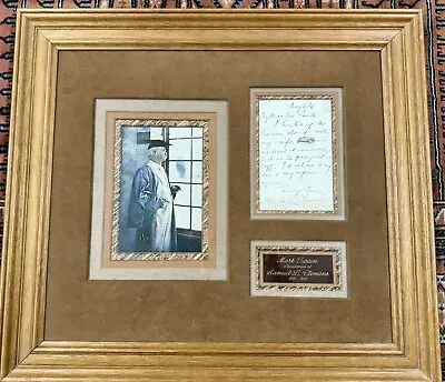 Mark Twain Samuel  S. L. Clemens Signed Autograph Framed  Letter  JSA COA 1884 • $3999