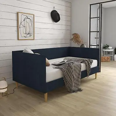 Modern Mid-Century Upholstered Daybed TWIN Size Sofa Day Bed In Navy Blue • $339.97