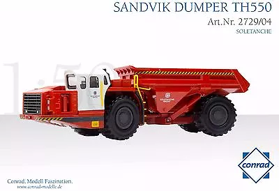 Conrad Sandvik TH550 Underground Mining Dump Truck - Soletanche O Scale 1/50 MIB • $205