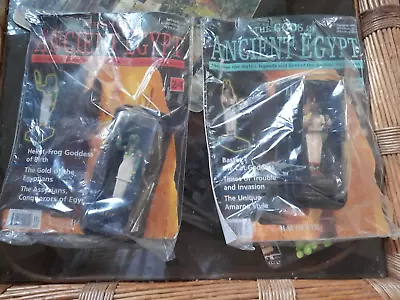 NEW SEALED - THE GODS OF ANCIENT EGYPT MAGAZINES WITH FIGURE X 2 BASTET - HEKET • £10