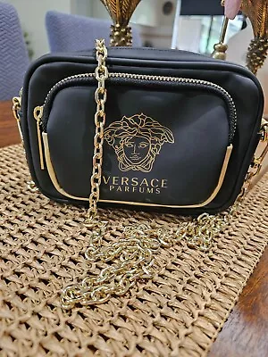 Versace Parfums Black Gold Crossbody Clutch Pouch Bag Never Used • $89