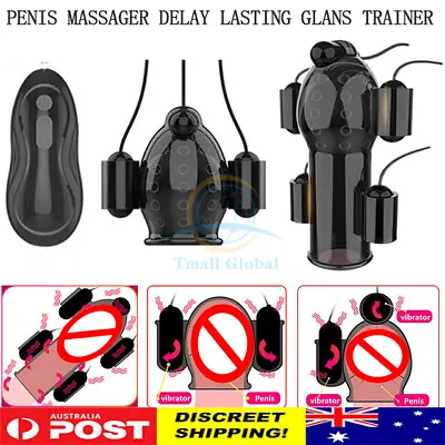 Penis Massager Male Masturbator Glans Vibrator Delay Lasting Trainer Sex Toys • $53.95