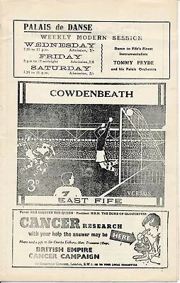 Cowdenbeath V East Fife (Scottish League B Division) 1958/1959 • £5.99