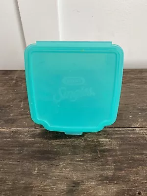 Vintage Rare Kraft Singles Plastic Cheese Container Keeper Aqua Blue Square NICE • $49