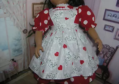 Red Dot Dress Cat Lady Print Apron 2 Piece Dress 23  Doll Clothes Fits My Twinn • $21.95