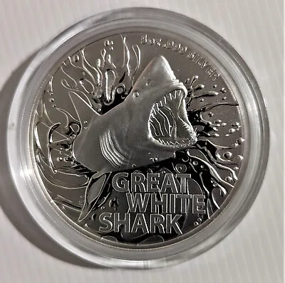 $379.95 • Buy 2022 $5 Great White Shark 5oz Silver Brilliant Unc Investment Coin In Capsule
