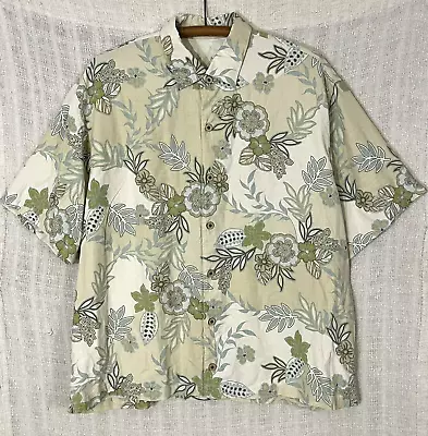 Tommy Bahama Men's Size XL Vintage 100% Silk Retro Floral Print Button Up Shirt • $19.99